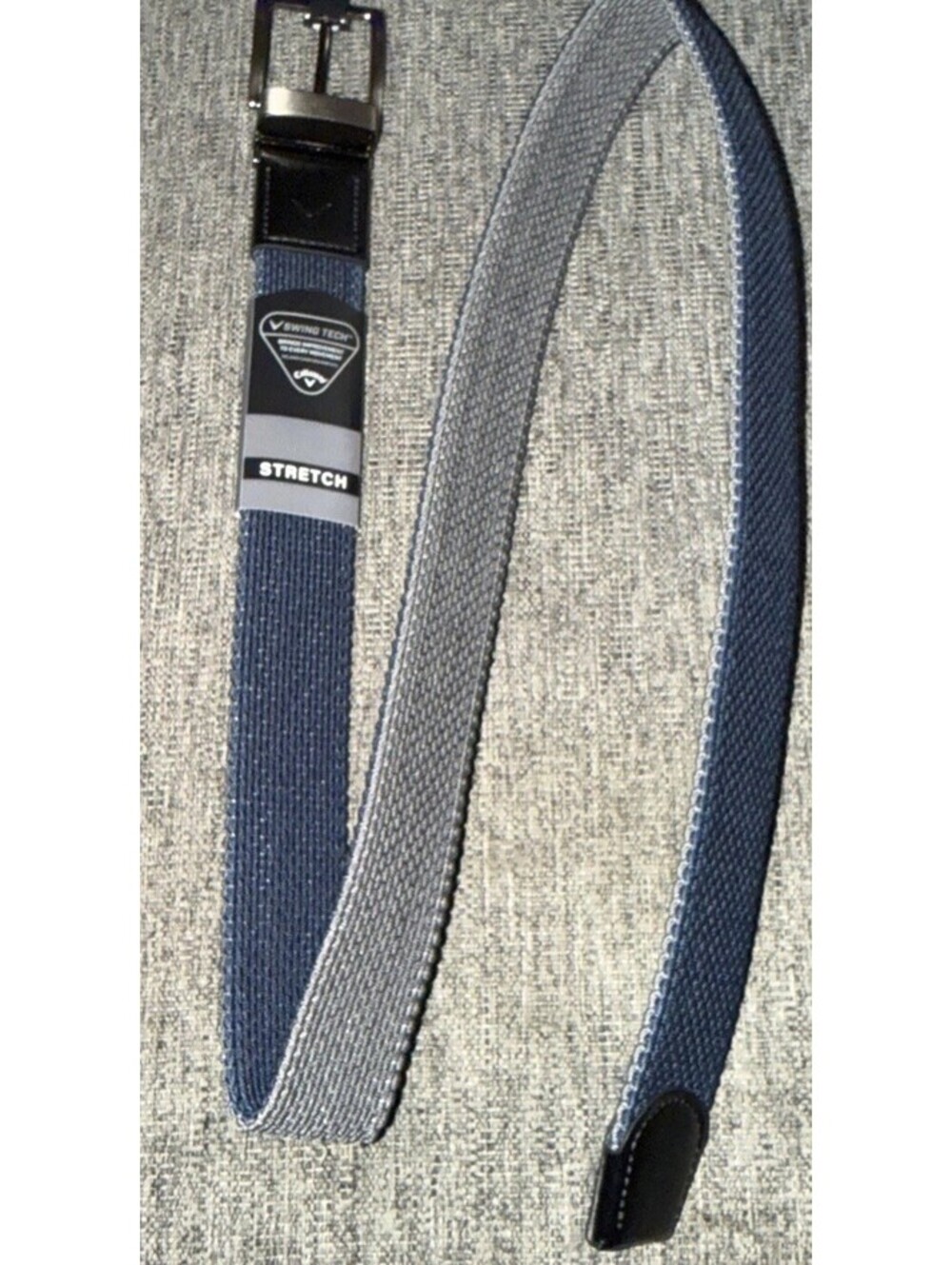 Callaway S 30-32 Swing Tech Reversible Braided Navy Blue/Gray Stretch Belt New
